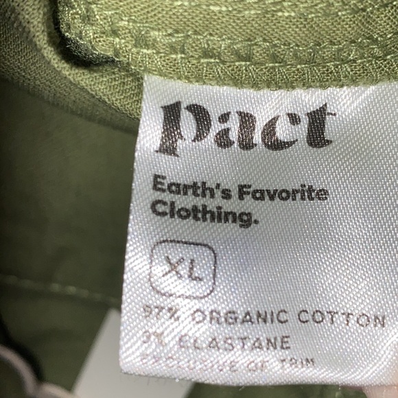 NWT PACT MENS (UNISEX)ORGANIC COTTON ELASTANE BLEND OLIVE GREEN PANTS DRAWSTRING - Picture 10 of 11